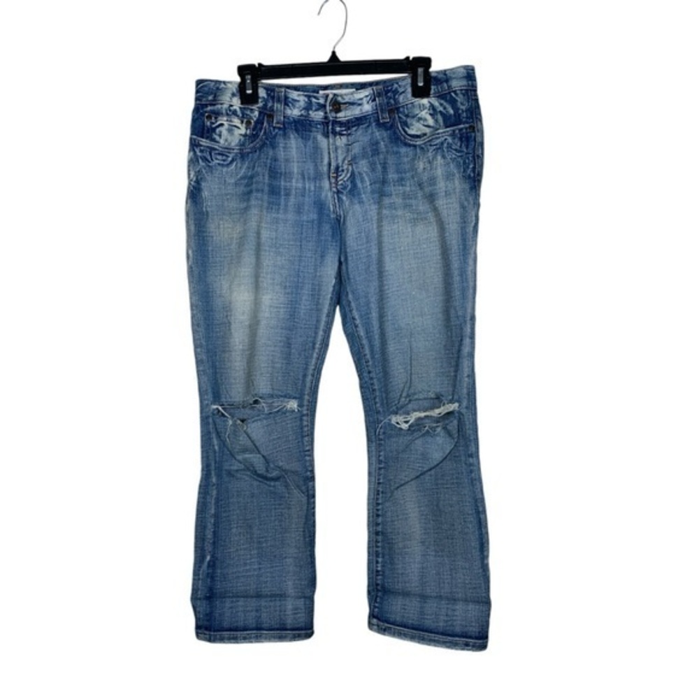 BKE Buckle Denim Blue Star Stretch Cropped Jeans Size 31 EUC #VEG-0307
